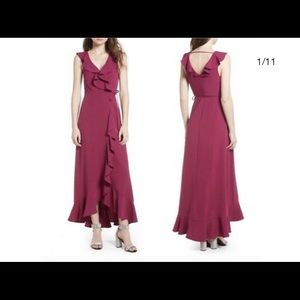 Maroon Ruffled Dress